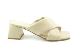 Gianluca Pisati slippers hak licht beige leer