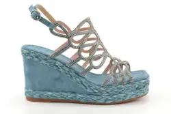Alma en Pena espadrilles jeansblauw strass