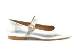 KMB ballerina zilver leer