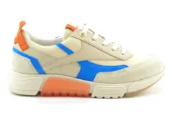 Paul Green lage sneakers beige-blauw leer