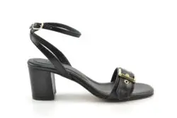 Toral zwart leren sandalen hak