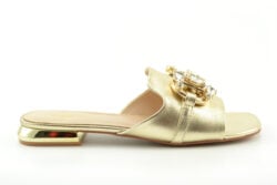 Tosca Blu slippers goud leer/steentjes