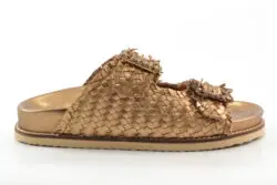 Inuovo slippers brons vlecht leer