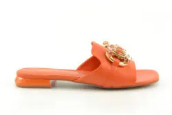 Tosca Blu slippers oranje leer/steentjes