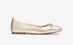 Unisa ballerina's goud leer strik