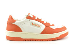 Back70 lage sneakers wit-oranje leer