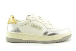 Back70 lage sneakers wit-zilver-goud  leer