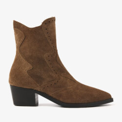 Via Vai enkellaarzen hak bruin suede