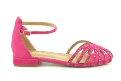 Alma en Pena sandalen fuxia suede/strass