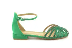 Alma en Pena sandalen groen suede/strass
