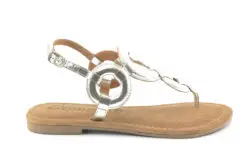 Lazamani sandalen zilver metallic leer