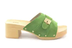 Scholl clogs Pescura Sarah groen suede