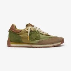Satorisan lage sneakers groen-beige
