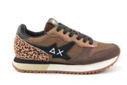 Sun68 bruine sneakers met panterprint