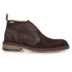 Floris van Bommel half hoge veterschoenen donkerbruin suede H