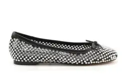 Lola Cruz luxe ballerina's cristals negro