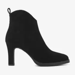 Via Vai enkellaarzen hak zwart suede