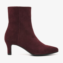 Via Vai enkellaarzen hak bordo suede