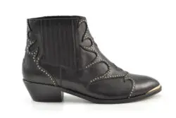 Toral zwart leren enkellaarzen met studs