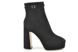 Lola Cruz enkellaarzen hak zwart suede