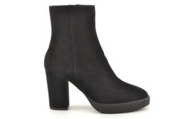 Lola Cruz enkellaarzen hak zwart suede