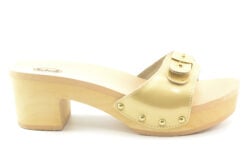 Scholl clogs hak Pescura Ibiza lightgold lak