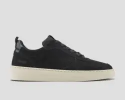 Rehab lage sneakers zwart nubuck