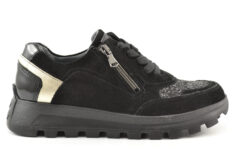 Waldlaufer lage sneakers zwart-goud rits H