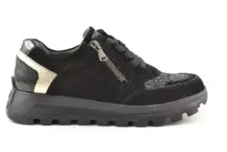 Waldlaufer lage sneakers zwart-goud rits H