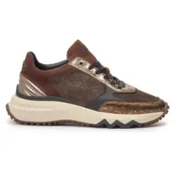 Floris van Bommel lage sneakers bruin combi