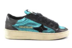 AMA Brand luxe sneakers petrol-zwart