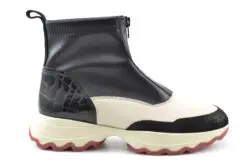 DL Sport sportieve enkellaarsjes zwart-beige