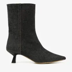 Via Vai enkellaarzen hak jeans zwart