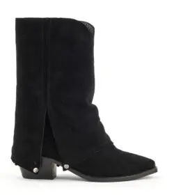 Babouche laarzen zwart suede met kap