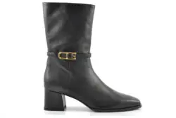 Unisa zwarte enkellaarzen met hak