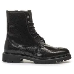 Floris van Bommel zwarte veterboots leer