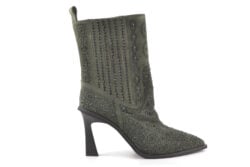 Alma en Pena hoge chelseaboots hak groen/strass