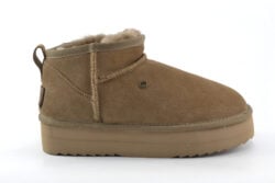 Warmbat enkellaarzen plateau mud suede
