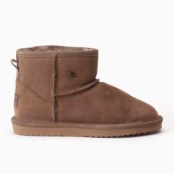 Warmbat enkellaarzen bruin suede/wol