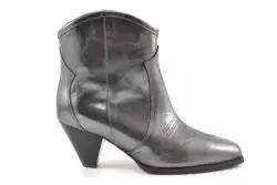 Toral enkellaarzen hak lood-zilver leer