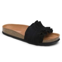 Verbenas slippers zwart suede