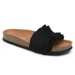 Verbenas slippers zwart suede