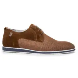 Floris van Bommel veterschoenen cognac suede