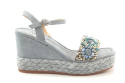 Alma en Pena sandalen sleehak V23509 lichtblauw