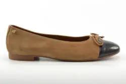 Paul Green ballerina's bruin suede/zwart lak