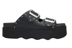 Scholl zwarte slippers met studs