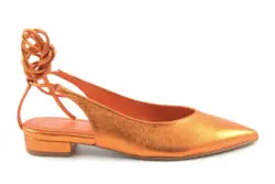 Toral ballerina's wikkel oranje metallic leer