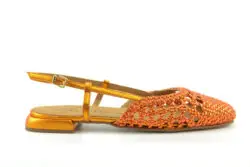 Pedro Miralles ballerina's oranje vlecht leer