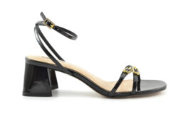 Lola Cruz sandalen hak zwart lak