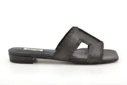 Bibi Lou zwarte slippers raffia